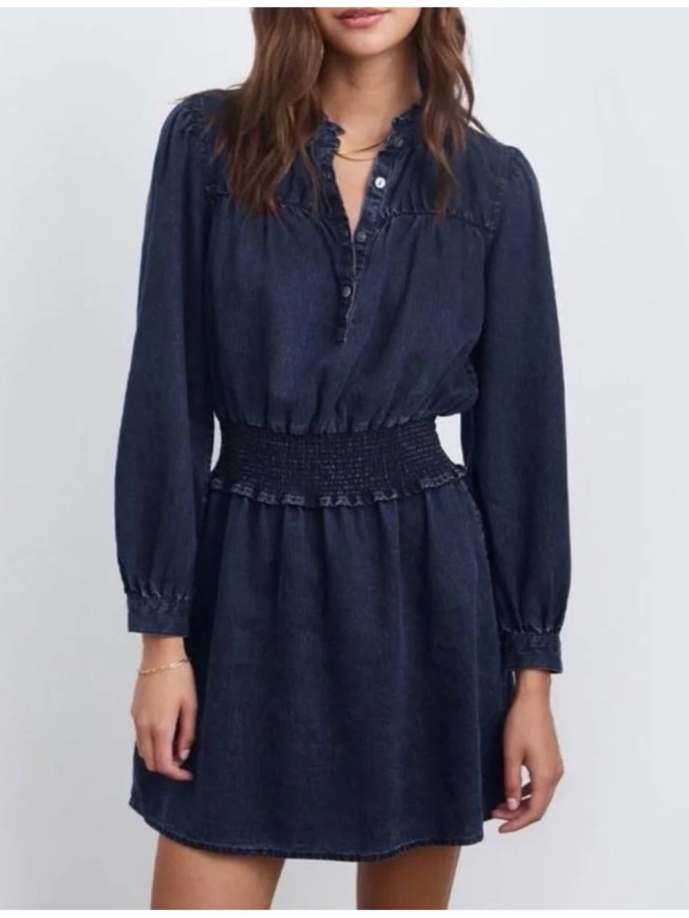 Rails Smocked Denim Shawna Dress